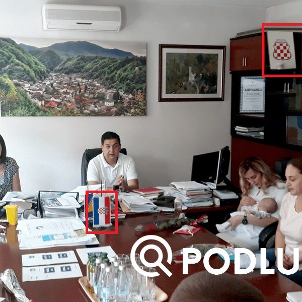 Načelnik Kreševa u svojoj kancelariji istakao zastavu Republike Hrvatske i Herceg Bosne