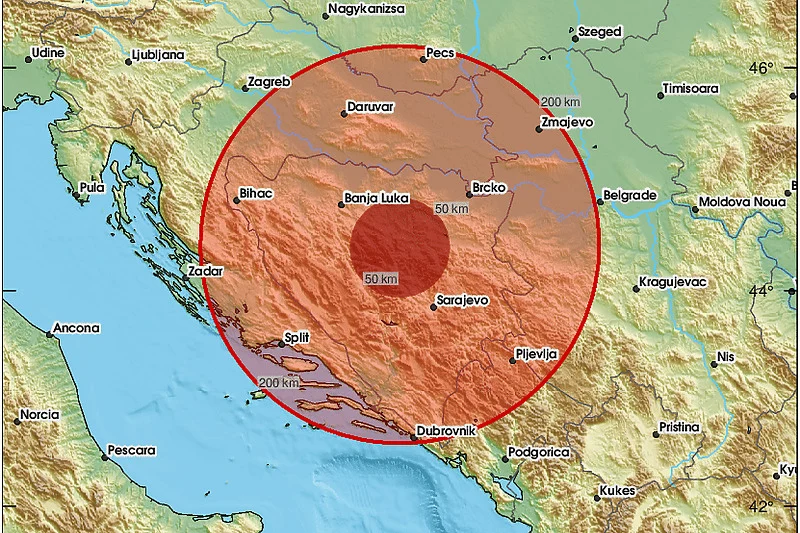 Zemljotres jačine 5,4 stepeni po Rihteru pogodio BiH, epicentar 10 km od Zenice
